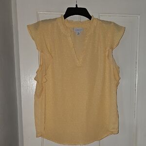 Liz Claiborne Light Yellow Ruffled Blouse